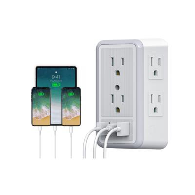 China UniversalÂ   2 USB Wall Charger Socket 6 AC Outlet Surge Protector Power Strip for sale