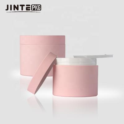 China Fashion Design 250ml Matt Soft Touch Finish Round Shape Body Cream Recyclable Plastic Jar for sale