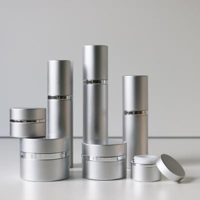 China Luxury Aluminum Cosmetic Set 15ml 30ml 50ml Cosmetic Packaging Aluminum Airless Bottle for sale