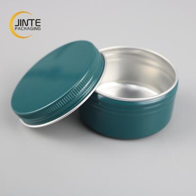 China Wholesale Green Cosmetic Tin Aluminum Can Containers Custom Aluminum Cosmetic Jar For Pomade for sale