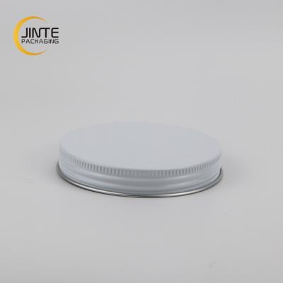 China Non Spill 89mm White Aluminum Metal Screw Caps Lids For Cosmetic Packaging for sale