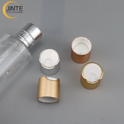 China Non Spill Gold Disc Silver Plastic Aluminum Cap 20410 24410 28410 For Aluminum Bottles for sale