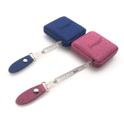 China Wholesale Custom Sewing Tailor Body Fabric Solid Color PU Leather Mini Square Tape Measure Tape Measure for sale