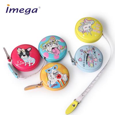 China Promotion Customized Measurement 1.5m PU Round Soft Shape Body Meter Tape Measure With A Key Ring for sale