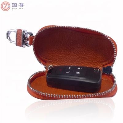 China Promotion Gift/Souvenir Purpose/Advertising Gift Custom Scare Genuine Leather Car Key Holder Case Bag Cover for sale