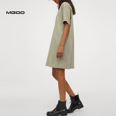 China MGOO Olive Plain Women's Anti-pilling T-shirts Dresses Cotton Tee Cheap Women Friend Streetwear Custom Shirts for sale