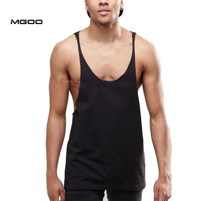 China Men Breathable Base Tank MGOO Racer Back Ffitted Spandex Gym Singlet Extreme Sports Vest for sale