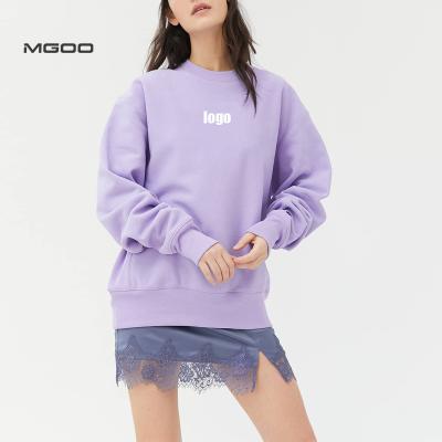 China xxxxl Women's Sweatshirts Women's Fleece Cotton Fleece Print Logo OEM MGOO Anti-pilling Blank Sweatshirt for sale