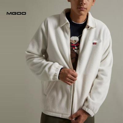 China OEM Breathable Fleece MGOO Jacket Men Custom Embroidered Fake Neck Zip Up Jackets Winter Jackets for sale