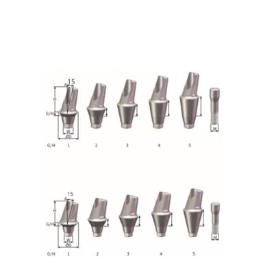 China Dental Implant Titanium Material Titanium 15 Degree Angled Abutment For Dental Implant Surgery for sale