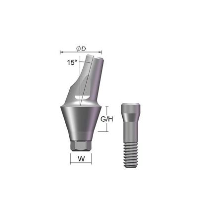 China Dental Implant Angels Titanium 15 Degree Angled Abutment With Screw For Dental Implant for sale