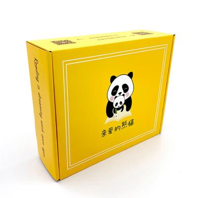 China Recycled Materials Custom Printed Yellow Recycled Shipping Packaging Cardboard Corrugated Paper Shipping Boxes for sale