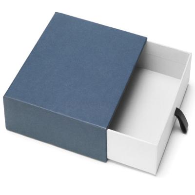 China Recycled Materials Personalized Custom Sliding Necklace Jewelry Box Hard Rigid Cardboard Sliding Gift Wrapping Paper Drawer Box for sale