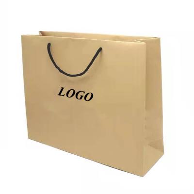 China Recycled Materials Crafts Brown Logo Printed Craft Craft Custom Personalized Tie Bag Kraft Paper Wholesale for sale