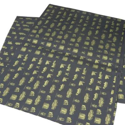 China Recyclable Fashionable Custom Black Printed Tissue Paper Gift Wrapping For Stretching Products Packaging Clothes for sale