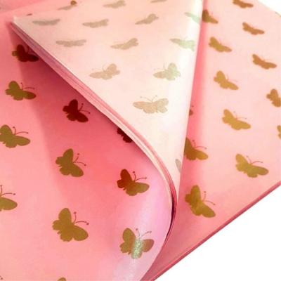 China Recyclable Custom Printed Logo 17G Foil Tissue Gift Wrapping Paper Wrapping Paper For Clothes for sale