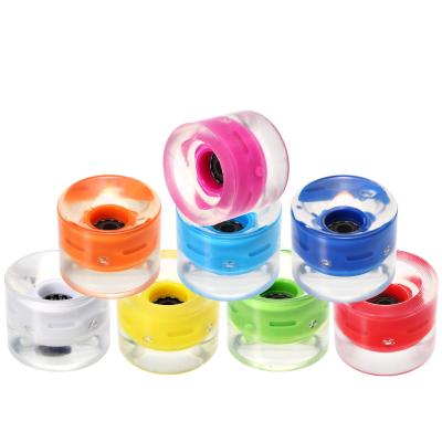 China Youth 4pcs Longboard Wheels 70*51mm Transparent LED Light Up Clear PU Wheel Durable Skateboard Wheels for sale