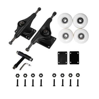 China Hot Sale Youth Skateboard Hardware Sets Skateboard Trucks Wheels Bearings Tool Riser Pads Skateboard Kit Set Set for sale