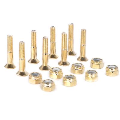 China Youth Skateboard Hardware Bolts Set Nuts M5*25/28mm Longboard Skateboard Cruiser Hardware Screws Deck Mount Screws for sale