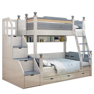 China MODERN wooden double bed BEDROOM BED bunk bed modern kids furniture with staircase for sale