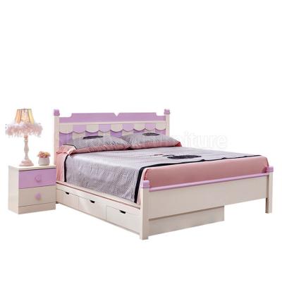 China Factory Modern Child Furniture Bedroom Kids Beds Room Furniture Princess Single For Girls for sale