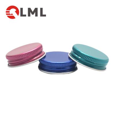 China Non Spill OEM Different Color Tinlplate Screw Metal Lid Anodizing Aluminum Lid Milk Bottle Lids for sale