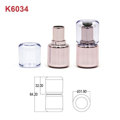 China Cosmetic Unique Cute Fat Round Design Shiny Transparent Empty Plastic Lipstick Tube for sale