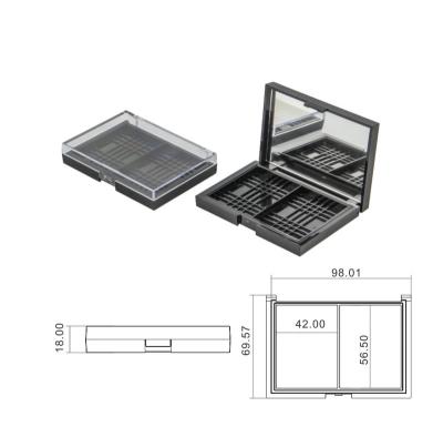 China Recycled Materials Hot Selling Customizable Empty Makeup Press Powder Packaging with Mirror Black Compact Powder Case for sale