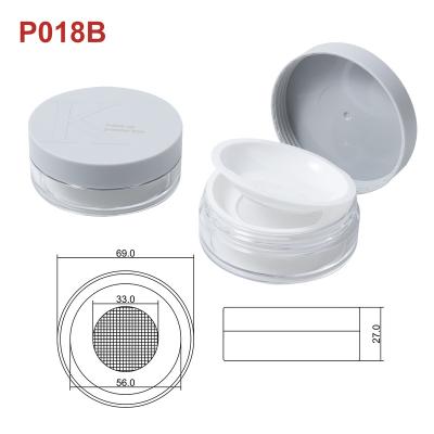 China Cosmetic Empty Compact Clear Round Plastic Packaging Transparent Plastic Loose Powder Case for sale