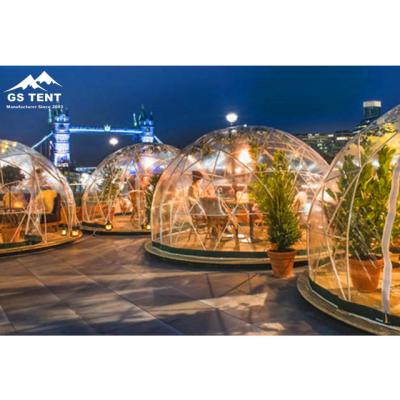 China Leisure Prefab Tourism Hotel Business Water Proof Geodesic Dome Tent 19.6ft(6m) Clear Dome for sale