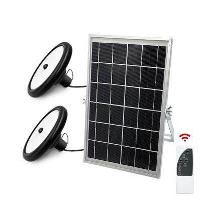 China 120W Garden Double Lamp Solar Garden Pendant Light With Remote for sale