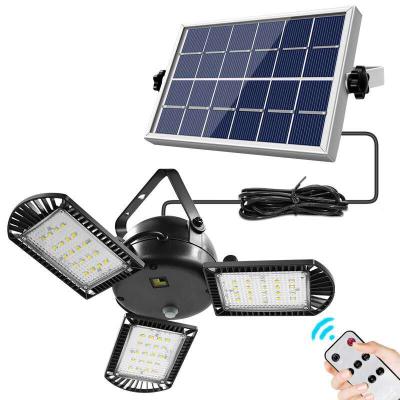 China Remote Control Outdoor Garden Wall Garage 3 Head Solar Lamp 60LEDs Waterproof Solar Garden Lights for sale