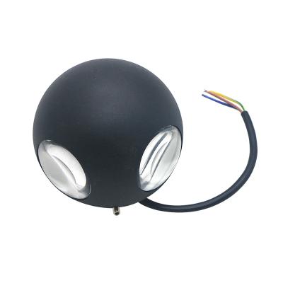 China Decorative LED Wall Light Indoor Bedroom Lighting Porch Garden Lights 12W Round Ball Black White Outdoor Brought Down Outdoor Led Sconce Wall Light for sale