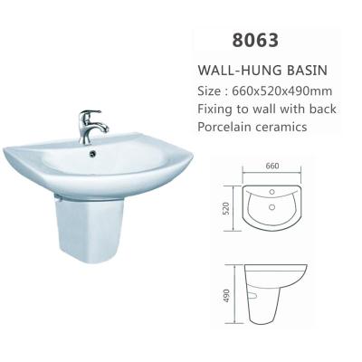 China Round Shape Easy Clean Self-cleaning Chinese Bathroom Chandelier Ceramic Pedestal Sink Drop Downs Lavatory Outdoor Sinks for sale