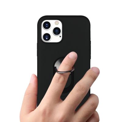 China free sample Anti-fall 2 in 1 Luxury with Metal Ring Holder Silicone Phone Case for Iphone 11 11 pro 11 pro max for sale