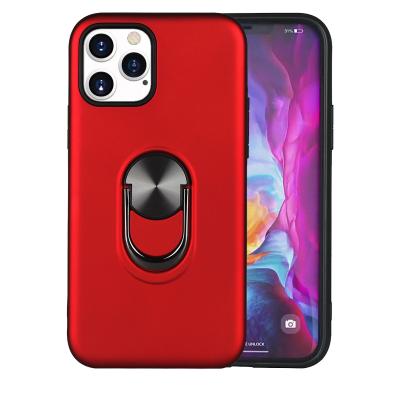 China Anti-fall Amazon 2 in 1 Luxury with Metal Ring Holder Silicone Phone Case for Iphone 11 11 pro 11 pro max for sale