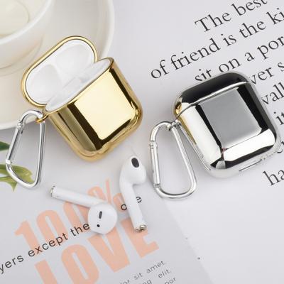 China Luxury Case With Hook Mirror Protective PC Earphone Case For Apple Airpods for sale