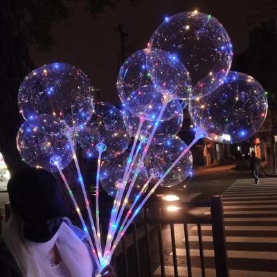 China 2022 New Eco-friendly Bobo Bubble Light Custom Round Luminous Led Clear Balloons With Cup Cheer for sale