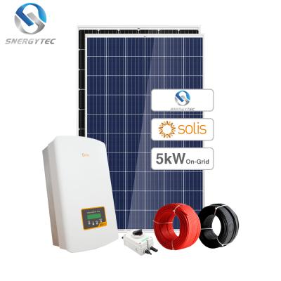 China Good Quality Residential On-Grid 4Kw 5Kw Home Solar Panel System 5Kw Kit Roof 220V Price for sale