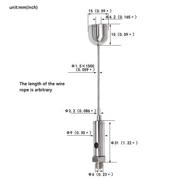 China Lighting Advertising Adjustable Suspension Construction Factory Price Vinie Lighting System Cable Wire Gardening Kits For Led for sale