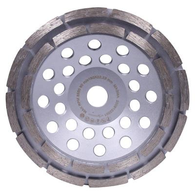 China Fast Speed ​​Wholesale 180mm Double Row Diamond Cup Wheel Concrete Granite Cup Polishing Wheel for sale