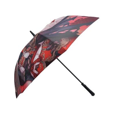 China Modern Cartoon Printed Auto Open Anti UV Golf Umbrella for sale