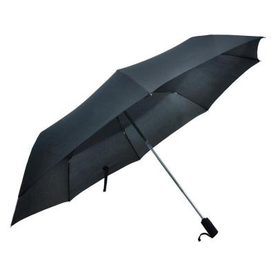 China Black 3 Fold Casual Umbrella 8 Ribs Custom Logo Printing Three Fold Full Automatic Umbrella for sale