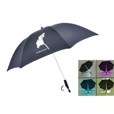 China 27 Inch Eclectic Pongee Fabric Promotional Umbrella Advertising Clear Led Umbrella for sale