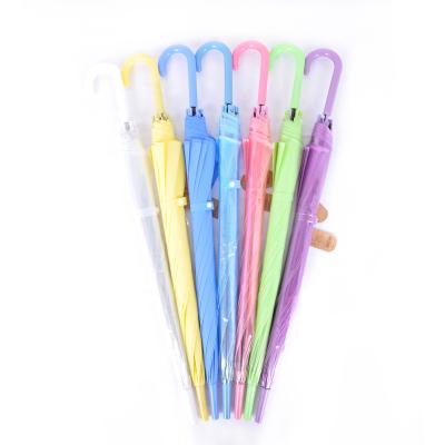 China Cheapest long handle disposable PVC POE modern automatic colorful straight dome paraguas transparent clear umbrella for sale