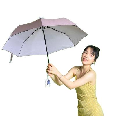 China Modern Promotional Fashion Portable Advertising No Drip Waterproof Umbrella With Full Plastic Cover 3 Folds Brand Umbrella for sale