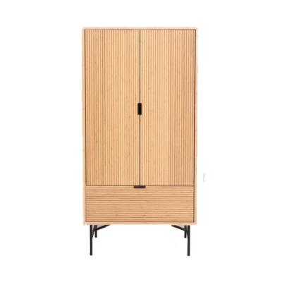 China Chinese Wardrobe Open And Close 2 Door Solid Teak Wood Natural Finish for sale