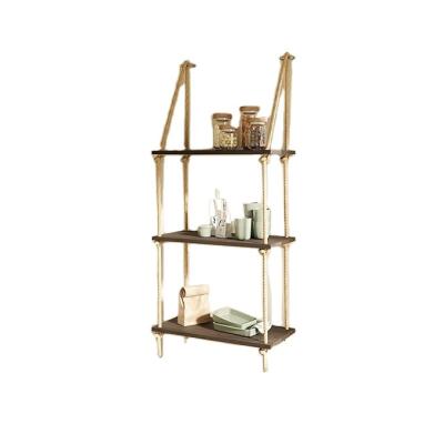 China Chinese Hanging Wall Shelves,Swing Rope Floating Shelf,3 Tier Bamboo Hanging Storage Shelves for Living Room/Bedroom/Bathroom for sale