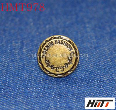 China Durable Iron Metal Embossed Logo Jeans Button for sale