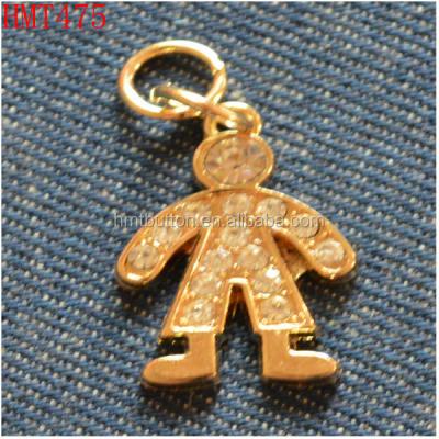 China Nickel Free Metal Zipper Puller With Crystal Diamond for sale